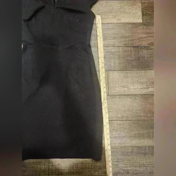 Banana Republic Black Denim Dress Size 6 Cotton Blend Back Zip - Picture 7 of 7